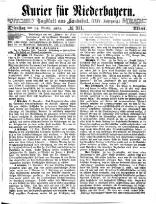 Kurier für Niederbayern Dienstag 14. November 1871