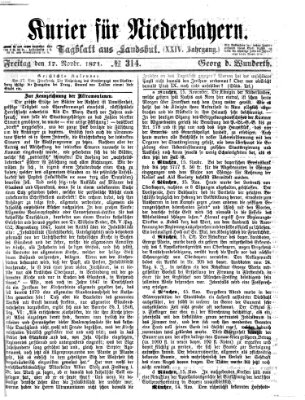 Kurier für Niederbayern Freitag 17. November 1871