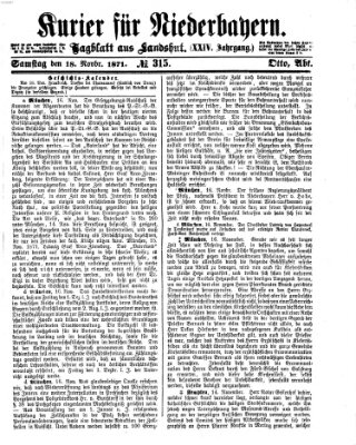 Kurier für Niederbayern Samstag 18. November 1871