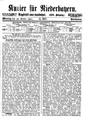 Kurier für Niederbayern Montag 20. November 1871