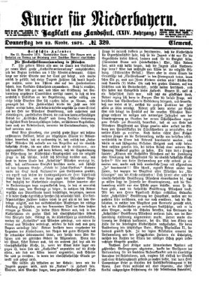 Kurier für Niederbayern Donnerstag 23. November 1871