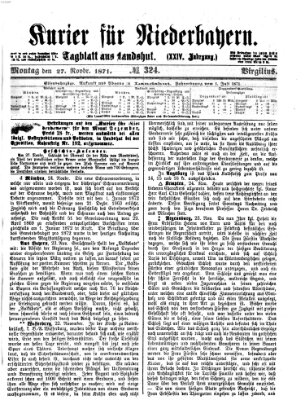 Kurier für Niederbayern Montag 27. November 1871