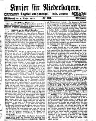 Kurier für Niederbayern Mittwoch 6. Dezember 1871