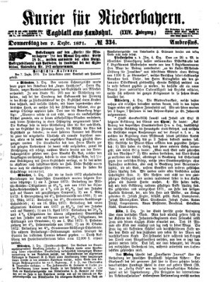 Kurier für Niederbayern Donnerstag 7. Dezember 1871