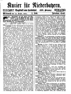 Kurier für Niederbayern Mittwoch 13. Dezember 1871