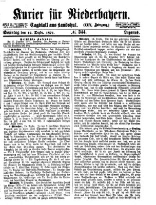 Kurier für Niederbayern Sonntag 17. Dezember 1871