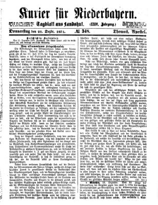 Kurier für Niederbayern Donnerstag 21. Dezember 1871