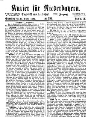 Kurier für Niederbayern Samstag 30. Dezember 1871