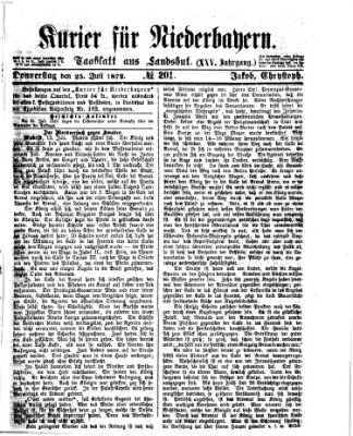 Kurier für Niederbayern Donnerstag 25. Juli 1872