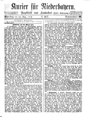 Kurier für Niederbayern Samstag 10. August 1872