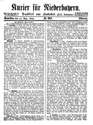 Kurier für Niederbayern Samstag 17. August 1872