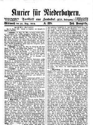 Kurier für Niederbayern Mittwoch 21. August 1872