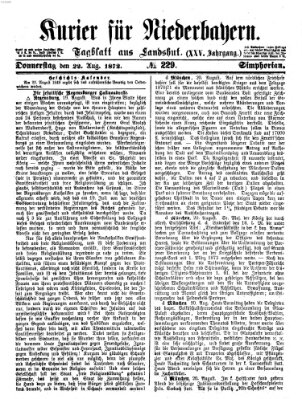 Kurier für Niederbayern Donnerstag 22. August 1872