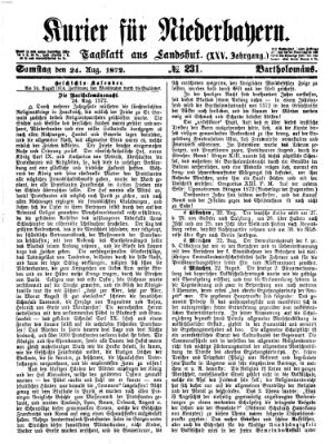 Kurier für Niederbayern Samstag 24. August 1872