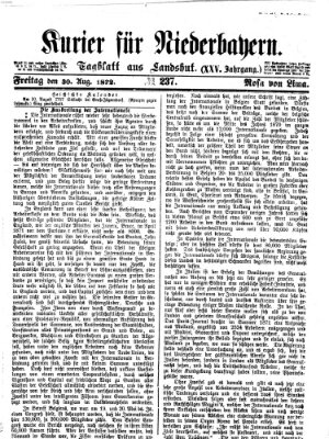 Kurier für Niederbayern Freitag 30. August 1872