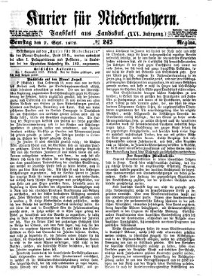 Kurier für Niederbayern Samstag 7. September 1872