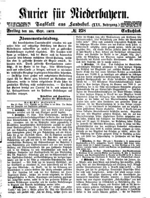 Kurier für Niederbayern Freitag 20. September 1872