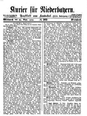 Kurier für Niederbayern Mittwoch 25. September 1872