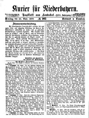 Kurier für Niederbayern Freitag 27. September 1872