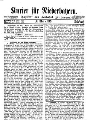 Kurier für Niederbayern Montag 7. Oktober 1872