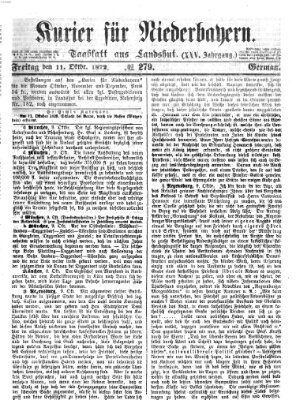 Kurier für Niederbayern Freitag 11. Oktober 1872