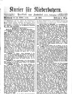 Kurier für Niederbayern Mittwoch 23. Oktober 1872