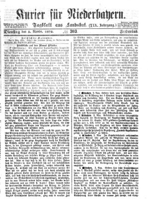 Kurier für Niederbayern Dienstag 5. November 1872