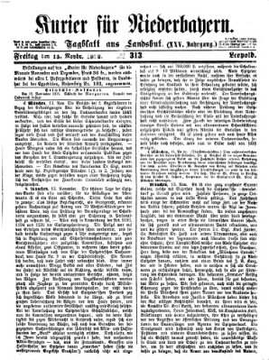 Kurier für Niederbayern Freitag 15. November 1872