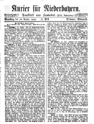 Kurier für Niederbayern Samstag 16. November 1872