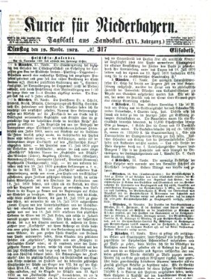 Kurier für Niederbayern Dienstag 19. November 1872