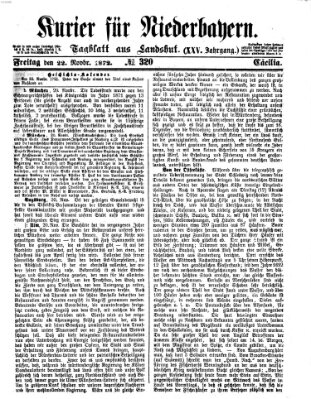 Kurier für Niederbayern Freitag 22. November 1872