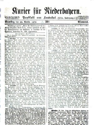 Kurier für Niederbayern Samstag 23. November 1872