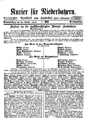 Kurier für Niederbayern Donnerstag 28. November 1872