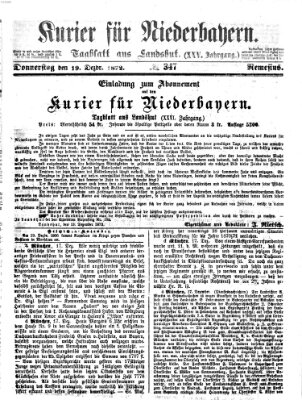 Kurier für Niederbayern Donnerstag 19. Dezember 1872