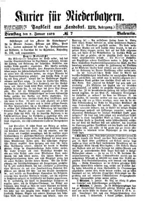 Kurier für Niederbayern Dienstag 7. Januar 1873