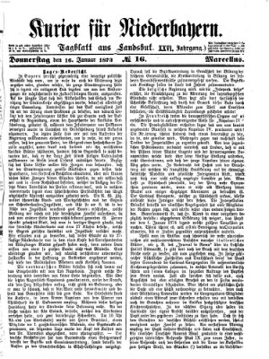 Kurier für Niederbayern Donnerstag 16. Januar 1873