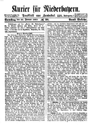 Kurier für Niederbayern Samstag 25. Januar 1873