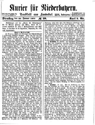 Kurier für Niederbayern Dienstag 28. Januar 1873