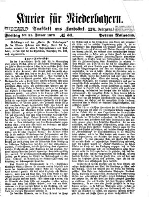 Kurier für Niederbayern Freitag 31. Januar 1873