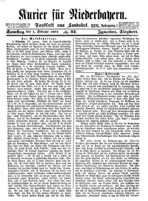 Kurier für Niederbayern Samstag 1. Februar 1873