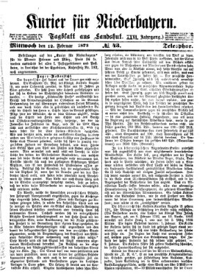 Kurier für Niederbayern Mittwoch 12. Februar 1873