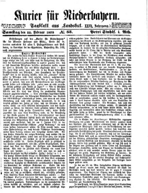 Kurier für Niederbayern Samstag 22. Februar 1873