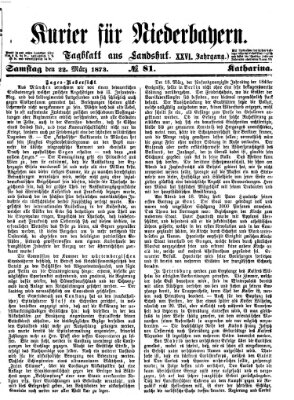 Kurier für Niederbayern Samstag 22. März 1873