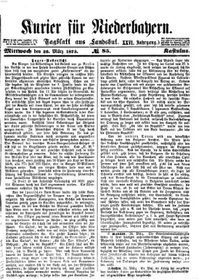 Kurier für Niederbayern Mittwoch 26. März 1873