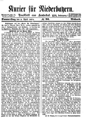 Kurier für Niederbayern Donnerstag 3. April 1873