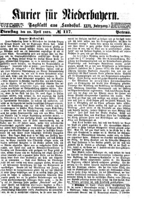 Kurier für Niederbayern Dienstag 29. April 1873