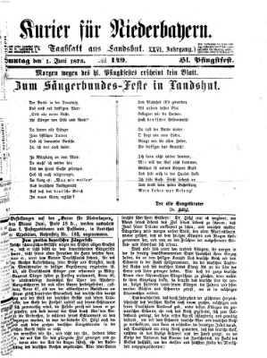 Kurier für Niederbayern Sonntag 1. Juni 1873