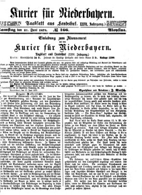 Kurier für Niederbayern Samstag 21. Juni 1873