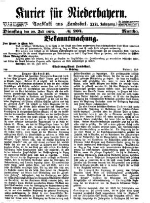 Kurier für Niederbayern Dienstag 29. Juli 1873