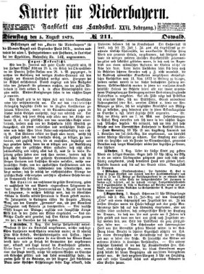 Kurier für Niederbayern Dienstag 5. August 1873